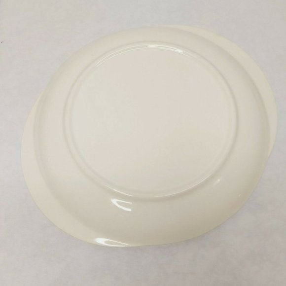 * 10"  cream and yellow ceramic Platter with minimal floral centerpiece - Picture 3 of 7